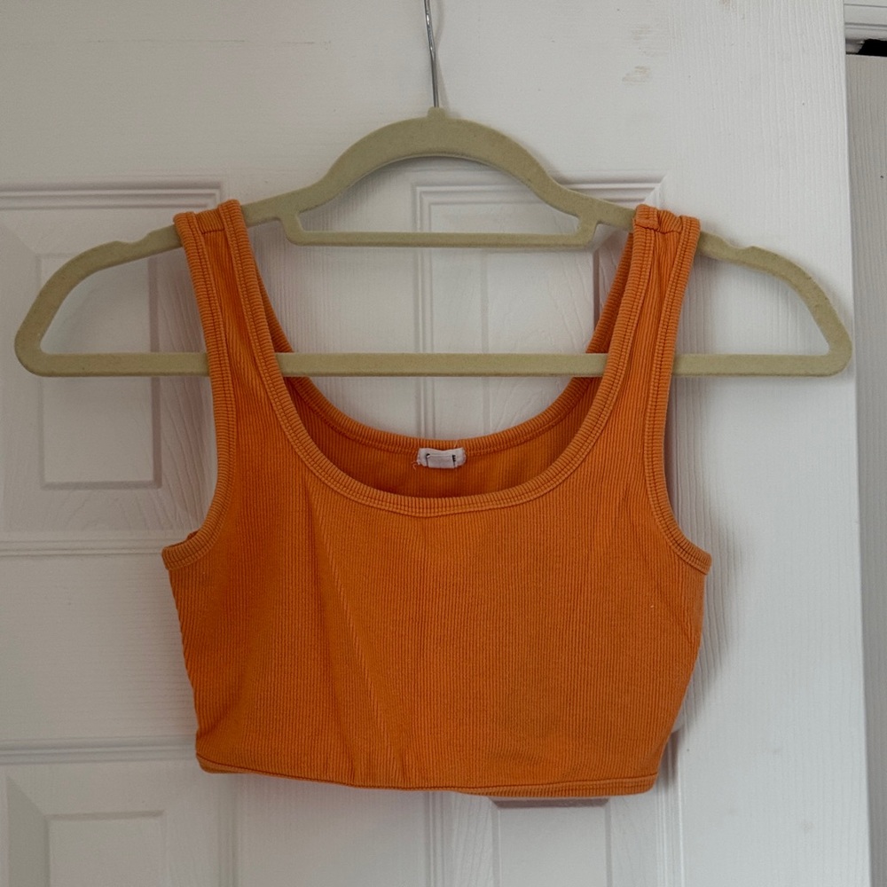 Garage Bright Orange Crop Top